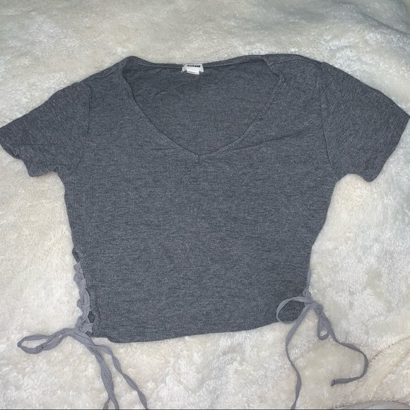 Garage Tops - S Ribbed lace up tshirt